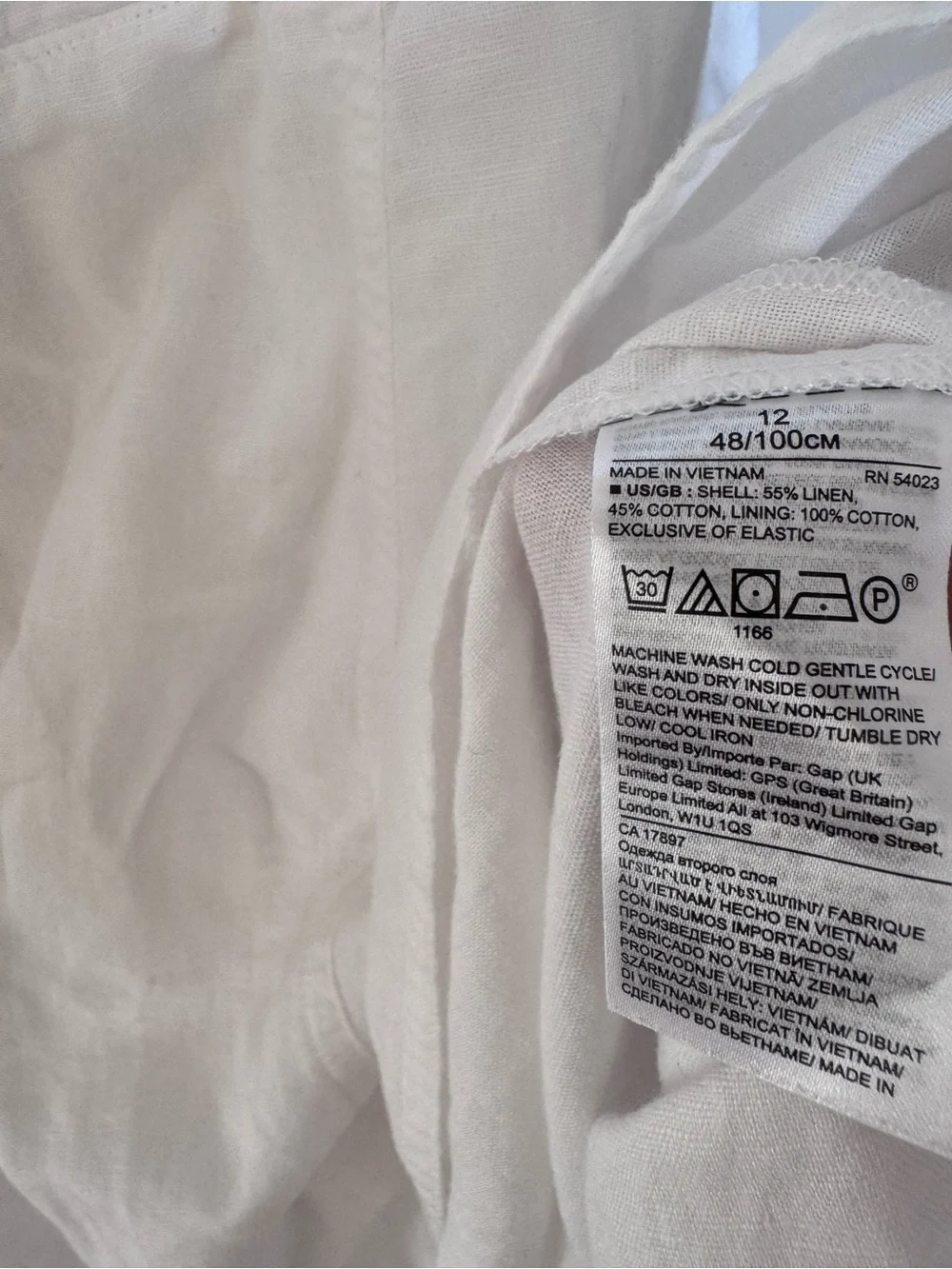 Banana Republic White Puff Sleeve Linen Cotton Midi Dress with Front Slit - Picture 8 of 8